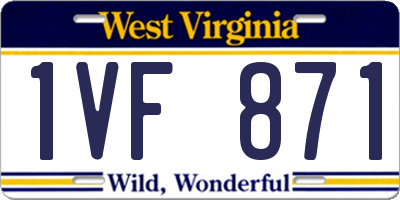 WV license plate 1VF871