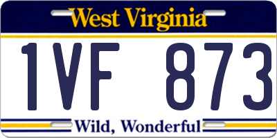 WV license plate 1VF873