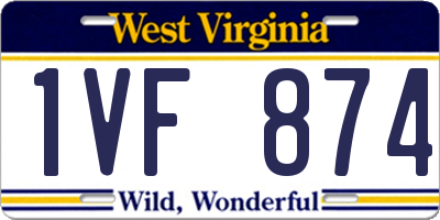 WV license plate 1VF874