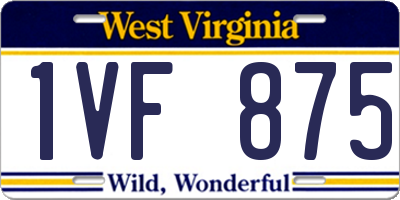 WV license plate 1VF875