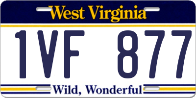 WV license plate 1VF877