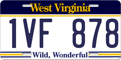 WV license plate 1VF878