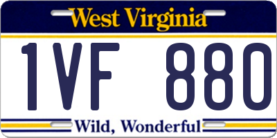 WV license plate 1VF880