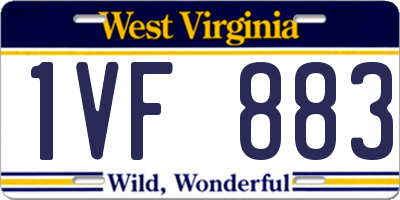 WV license plate 1VF883