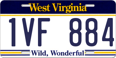 WV license plate 1VF884