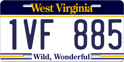 WV license plate 1VF885