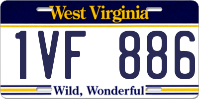 WV license plate 1VF886