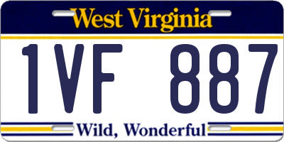 WV license plate 1VF887
