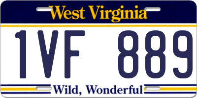 WV license plate 1VF889