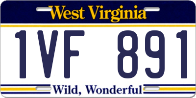 WV license plate 1VF891