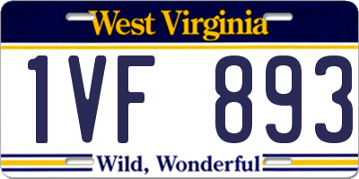 WV license plate 1VF893