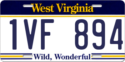 WV license plate 1VF894