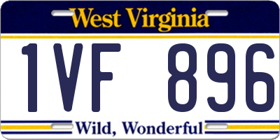 WV license plate 1VF896