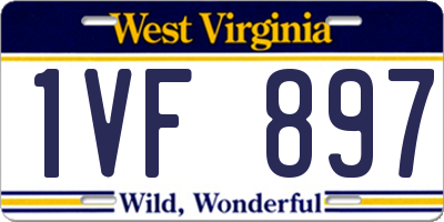 WV license plate 1VF897