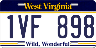 WV license plate 1VF898