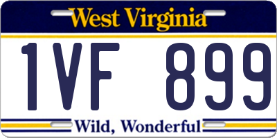 WV license plate 1VF899