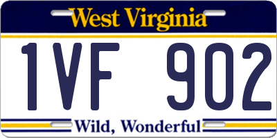 WV license plate 1VF902
