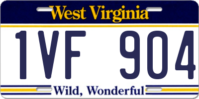 WV license plate 1VF904