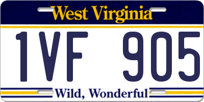 WV license plate 1VF905