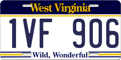 WV license plate 1VF906