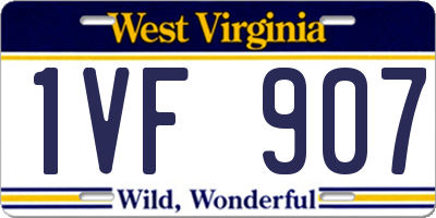 WV license plate 1VF907