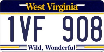 WV license plate 1VF908