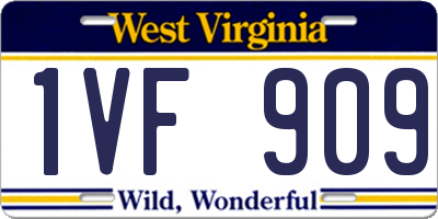 WV license plate 1VF909