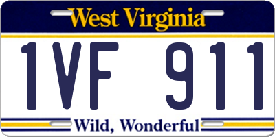 WV license plate 1VF911