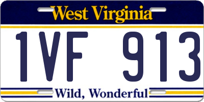 WV license plate 1VF913
