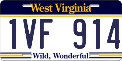 WV license plate 1VF914