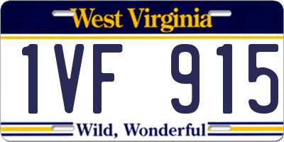 WV license plate 1VF915