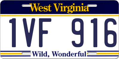 WV license plate 1VF916