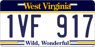 WV license plate 1VF917