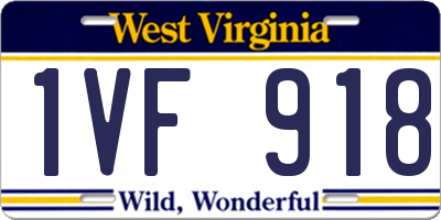 WV license plate 1VF918