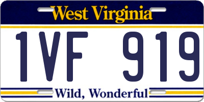 WV license plate 1VF919