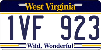 WV license plate 1VF923