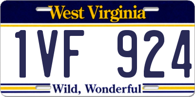 WV license plate 1VF924