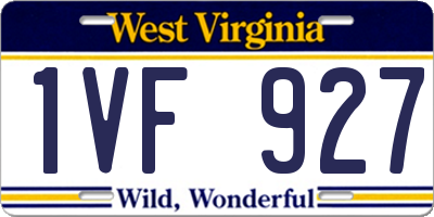 WV license plate 1VF927