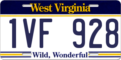 WV license plate 1VF928