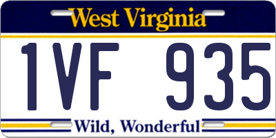WV license plate 1VF935