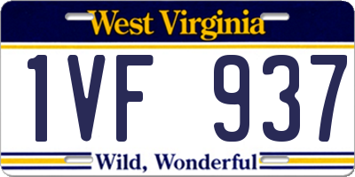 WV license plate 1VF937