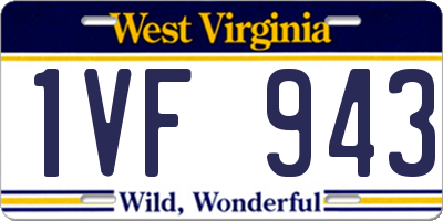 WV license plate 1VF943