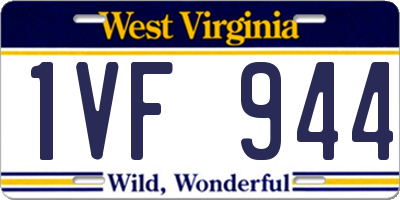 WV license plate 1VF944