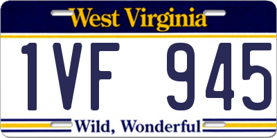 WV license plate 1VF945