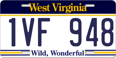WV license plate 1VF948