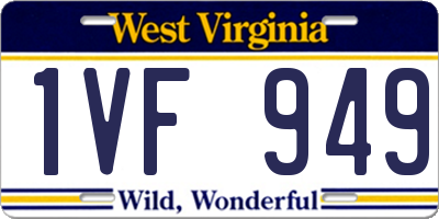 WV license plate 1VF949