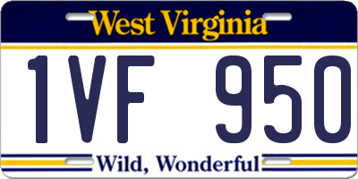 WV license plate 1VF950