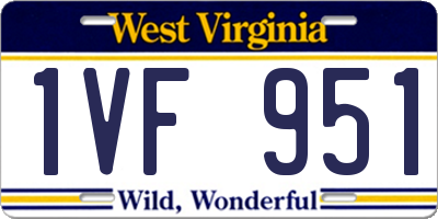 WV license plate 1VF951