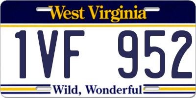 WV license plate 1VF952