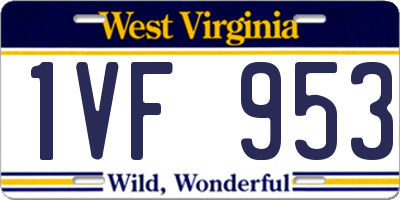 WV license plate 1VF953